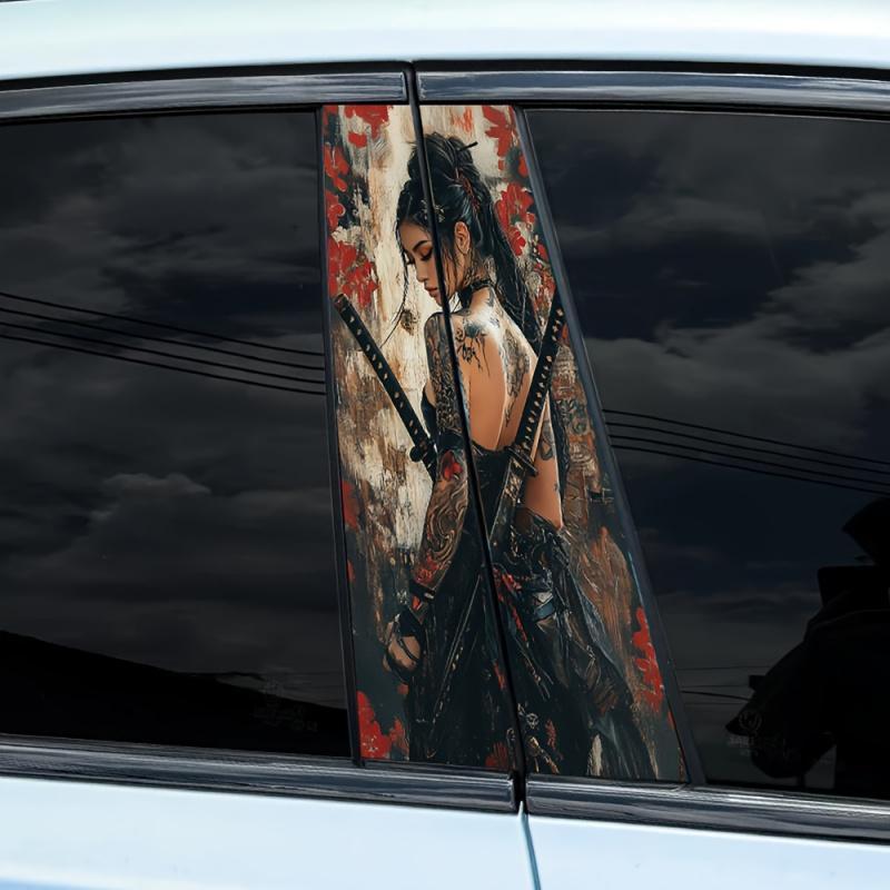 Product Introduction of Girl Pattern Car Sticker, Self Adhesive Car B-pillar Decal, Reusable Car Decorative Sticker for Car, Motorcycle, Bike, Laptop, Phone 7