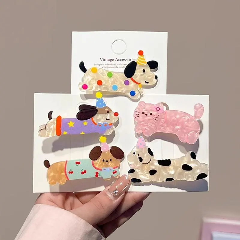 Animal Claw Clips Resin Cute Barrettes Hair Clips Snap Hair Clips Cute Cartoon Animal Shaped Hair Accessories for Decorating and Clothes