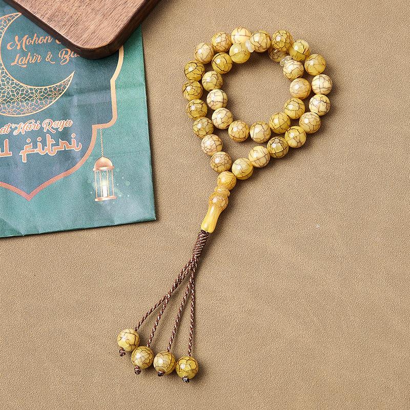 Product Introduction of [LIMITED] Islamic Prayer Beads 33 Natural Coconut – Cracked Texture Misbaha Dhikr Counter, Handcrafted Muslim Accessory for Women/Men 8