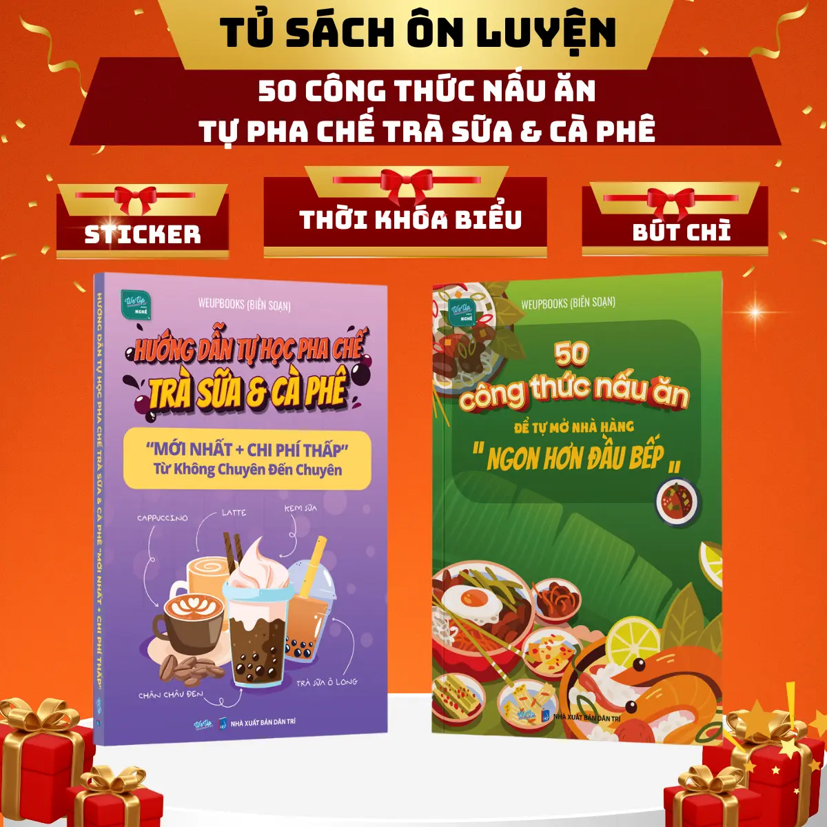 Combo 2 Sách: 50 Công Thức Nấu Ăn & Hướng Dẫn Pha Chế Trà Sữa - Cà Phê Chuyên Nghiệp