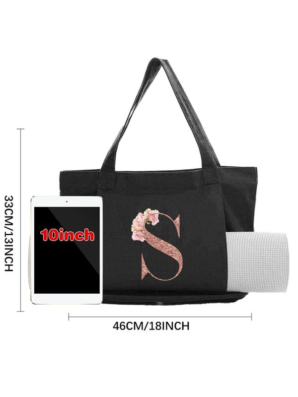 Letter Pattern Yoga Mat Storage Tote Bag, Large Capacity Sports Bag, Outdoor Sports Yoga Mat Storage Bag, Fitness Yoga Accessory Organizer 1