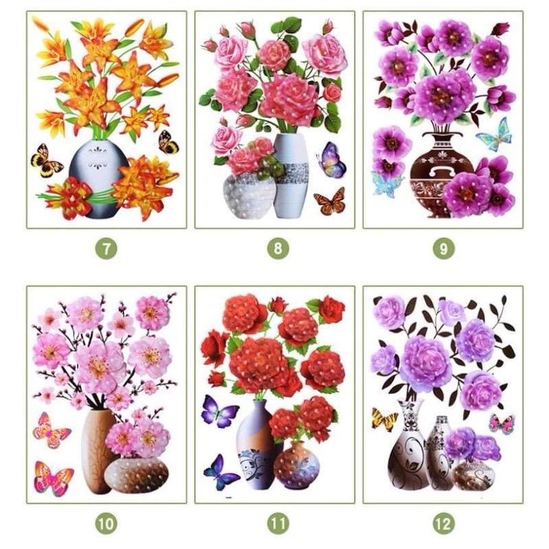 Tranh dán tường 3D hình bình hoa siêu đẹp, tranh 3D dán phòng khách, phòng ngủ,Tủ Lạnh ... Decor Decor Phòng tranh  treo Trang Trí tranh  dán kính tranh  nổi tranh  tết tranh  3d