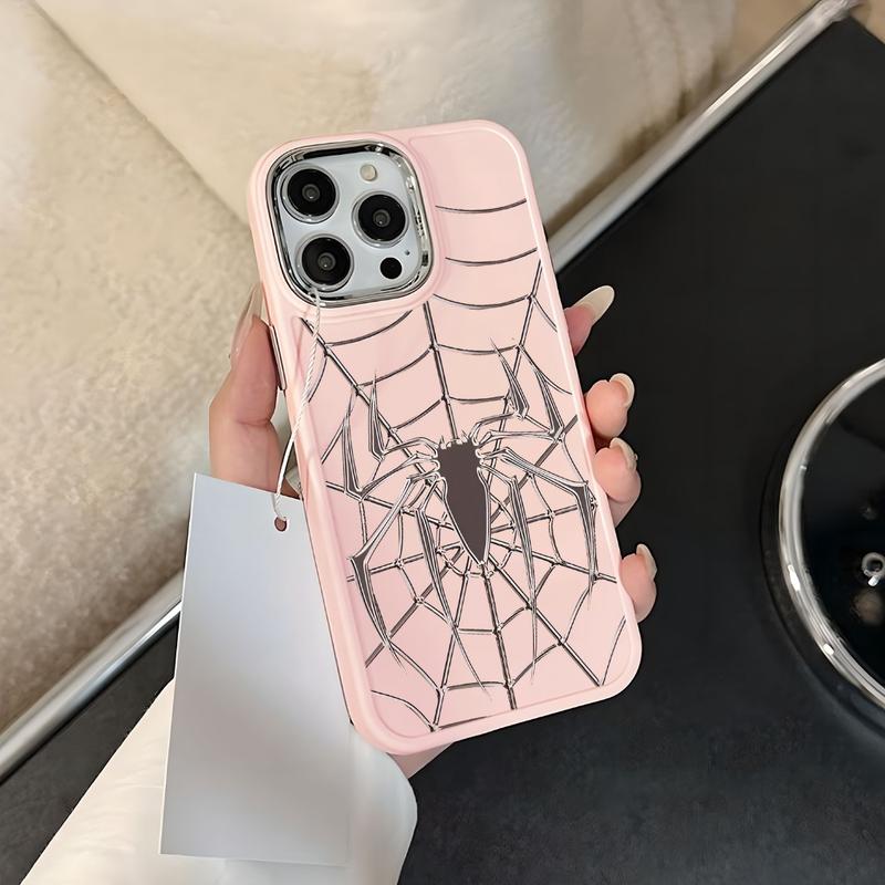 GADGET FUSION CASE Metal SpiderMan iPhone 11 13 12 14 15 Pro 7 8 6 6 S Plus MAX XR XS MAX 7Plus 8Plus SE 2024 iPhone case cangkang berlapis listrik 7