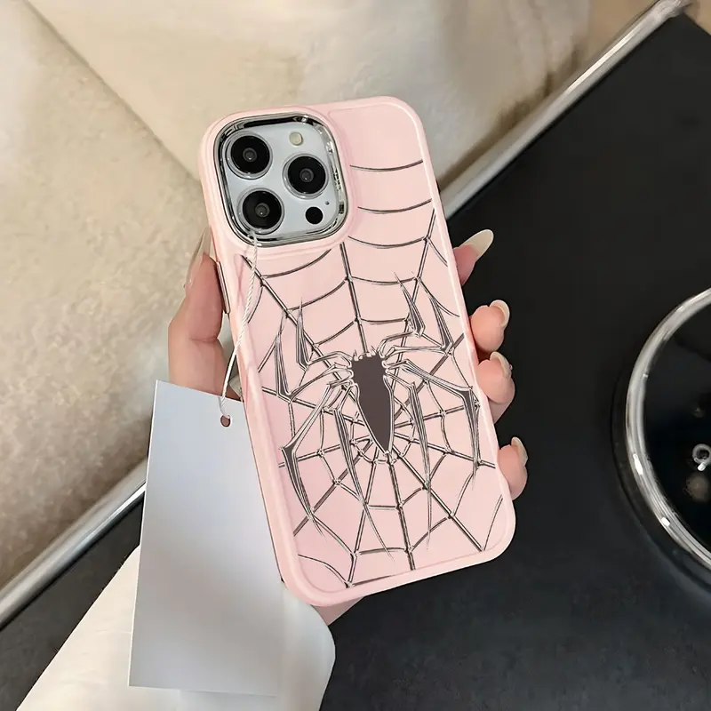 GADGET FUSION CASE Metal SpiderMan iPhone 11 13 12 14 15 Pro 7 8 6 6 S Plus MAX XR XS MAX 7Plus 8Plus SE 2024 iPhone case cangkang berlapis listrik 7
