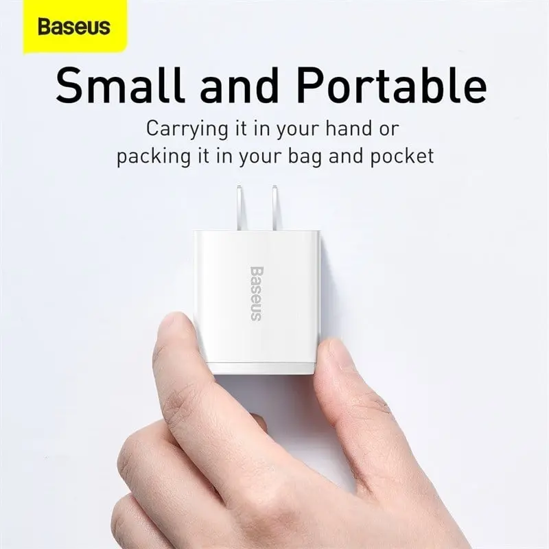 Cốc sạc nhanh siêu nhỏ gọn Baseus Compact Quick Charger 30W (USB dual port +Type C, 30w PD/QC3.0 Multi Quick Charge Support) sacnhanh android cusac 20w 3
