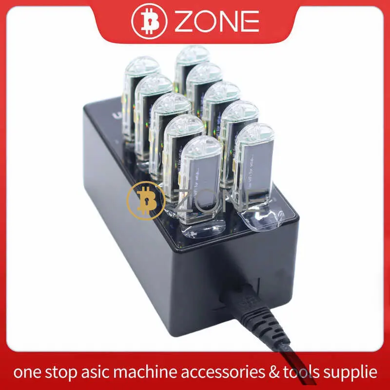 10PCS Bitcoin Stick 74KH S*10 Thumb With 60W 10 port USB Hub Nerd V2 T Dongle S3 BTC Crypto Miner