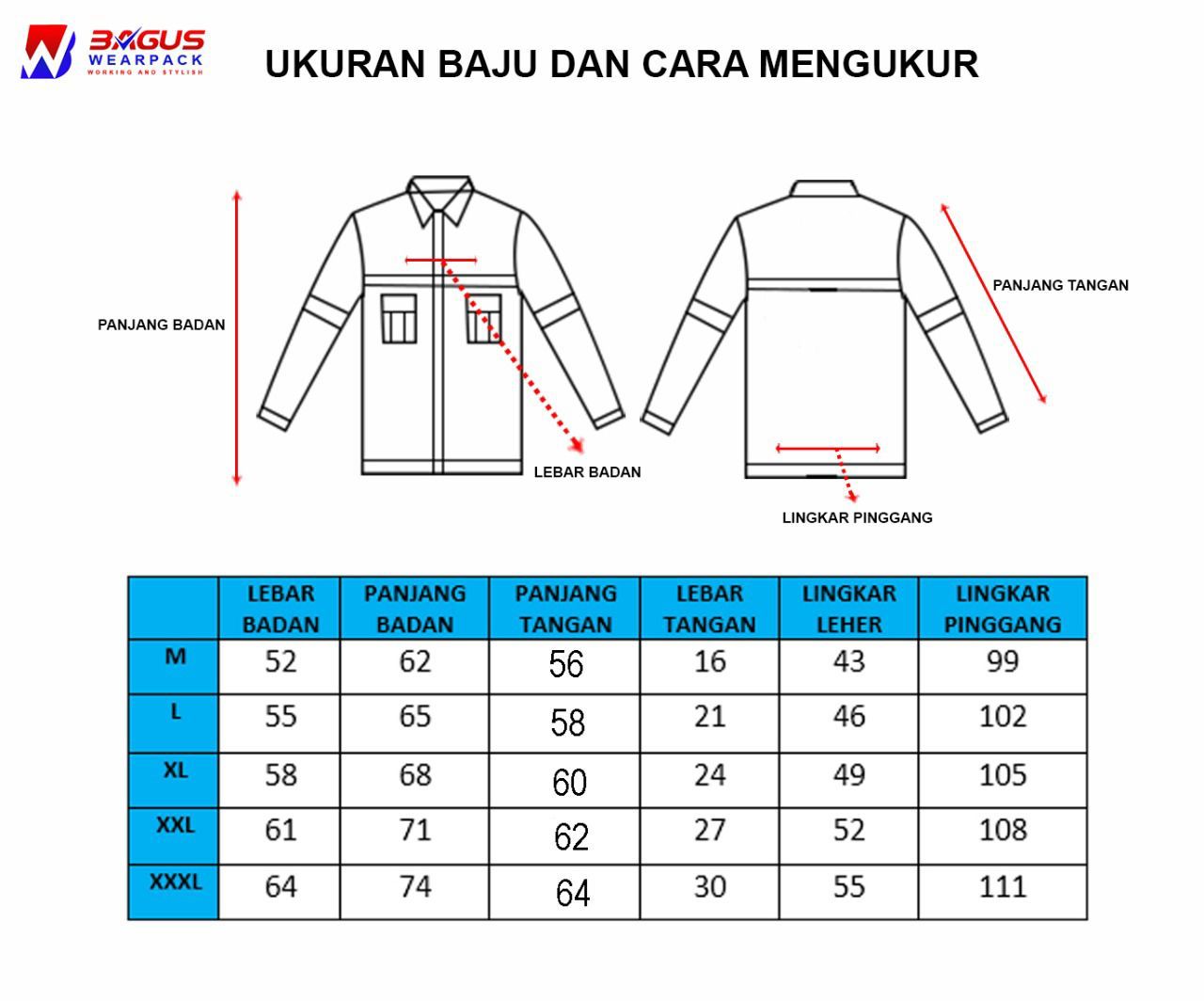 Wearpack Tambang Atasan Werpak Kerja Baju Kerja Pria Lengan Panjang - Model Tambang