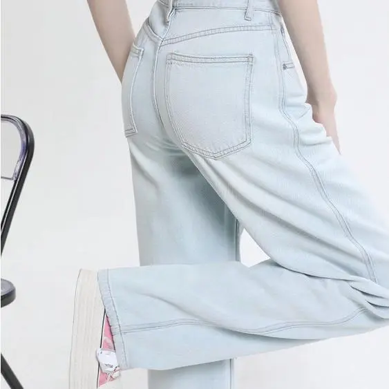 #1 Celana jeans wanita Kulot Jeans Wanita jeans high waist Kulot Loose Lipat Panjang 6