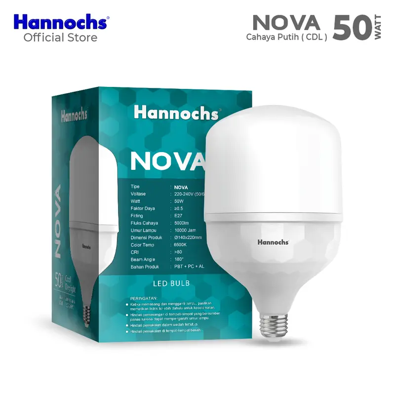 Hannochs Lampu LED Nova 50W Cahaya Putih ( PAKET 3pcs ) 4