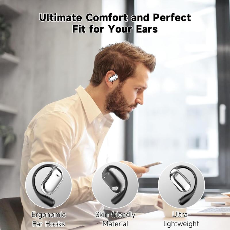Wireless Open-ear Design Earphone, Portable Earphone with LED Display, Sports Earphone with Built-in Microphone for Running Fitness 8