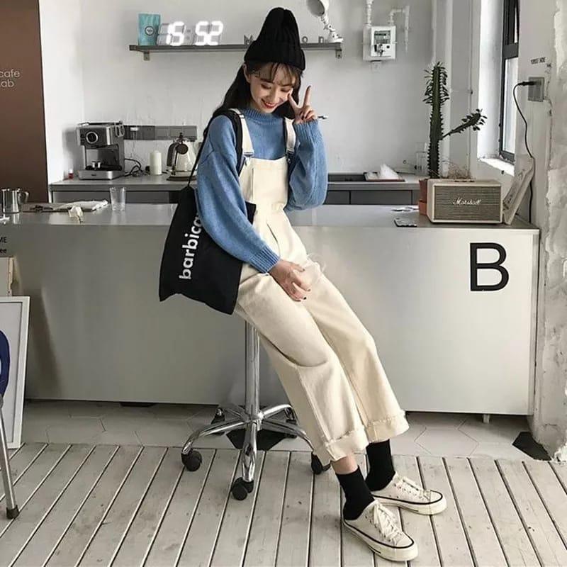 Baju Kodok Anak 10 -13 Tahun Jumpsuit Overall Celana Panjang Low Waist Katun Bunga Fashion Katun 4