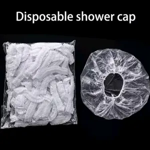 Shower cap untuk hotel, salon,SPA / penutup kepala untuk mandi/penutup makanan (isi 100 pcs) plastik
