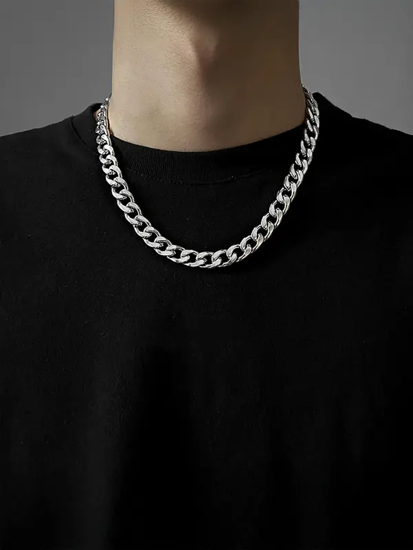 Stainless Steel Chain Necklace, Fashion Jewelry for Party, Daily Clothing Decor, Trendy All-match & Exquisite Jewelry for Birthday Gift 2