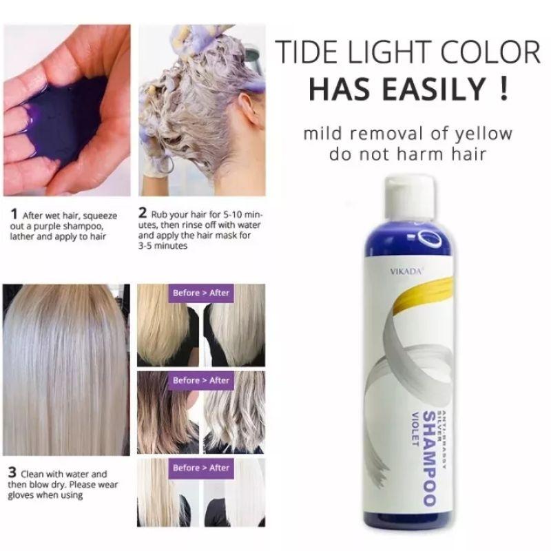 Product Introduction of VIKADA  Hair Color Shampoo Dye Permanent Pure Brass Toning for Bleached and Colored Hair /Sampo Pewarna Rambut Blonde Kuning 26