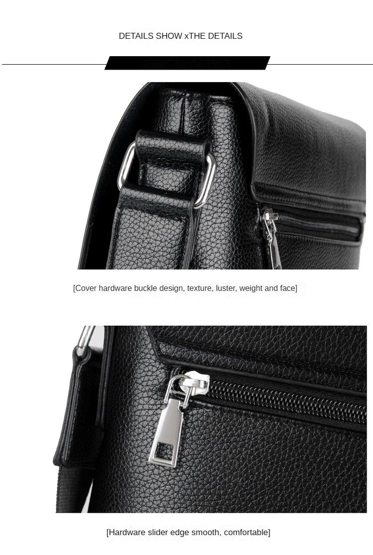 Product Introduction of PU Leather Men Crossbody Bag Waterproof Large Capacity Shoulder Bags For Boys Trendy Design Messenger Bags 9