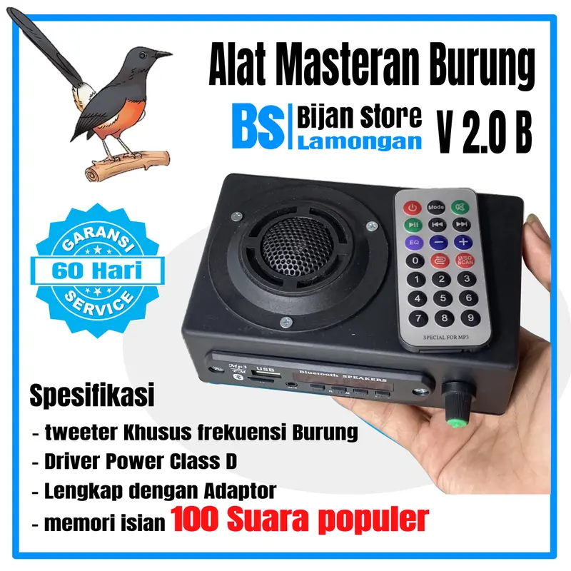 Masteran Burung Mp3 Type V 2.0 B Speaker Master Kicau Bird Mastering SIap Pakai 24 Jam 0