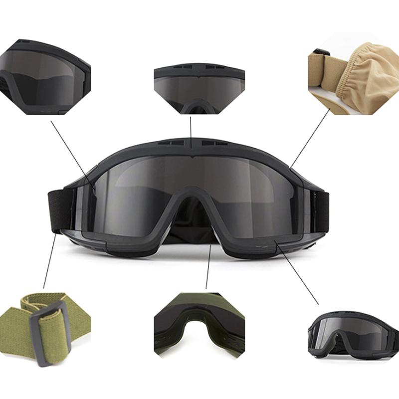 Product Introduction of Goggles Lens Windproof Dustproof  Motocross Motorcycle Mountaineering Glasses CS Safe Protection 19