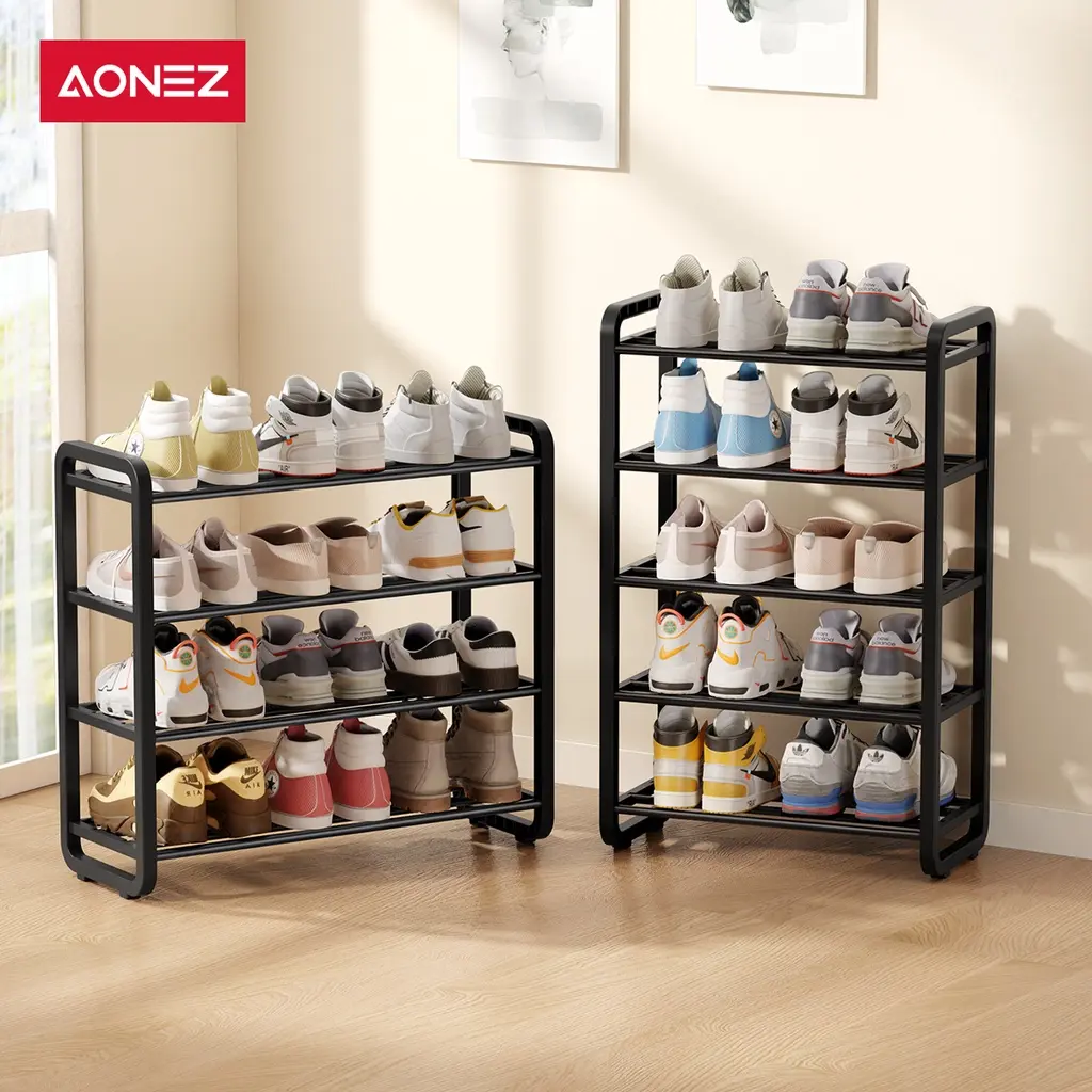【COD】AONEZ INS Fashion Style Rak Sepatu 4 Susun Minimalis Besi Bertingkat Rak Susun Sepatu