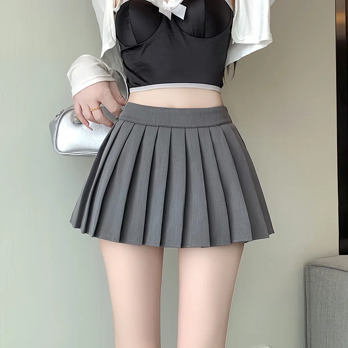 CHÂN VÁY XẾP LY NHỎ DÁNG NGẮN Chất Đẹp Có Quần Bảo Hộ Women Nữ S159 | BigBuy360 - bigbuy360.vn