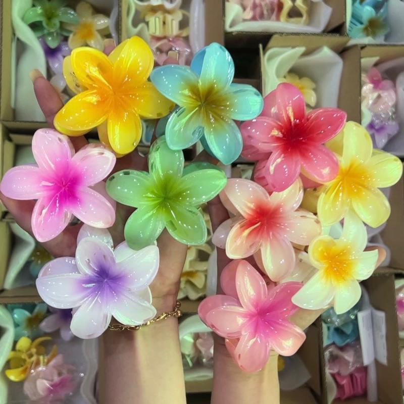 [FLASH SALE] Kẹp Hoa Sứ Hot Xu Hướng Mới Màu Thạch Pastel, Kẹp Tóc Hoa Sứ Càng Cua Thời Trang Đi Biển Phụ Kiện Tóc Nữ Và Bé Gái Women kep _