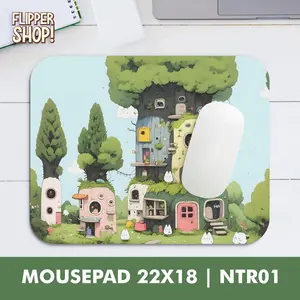 Mousepad Flipper Aesthetic Motif Kartun Nature lucu Chill - Anti Slip Mouse pad Premium 18x22