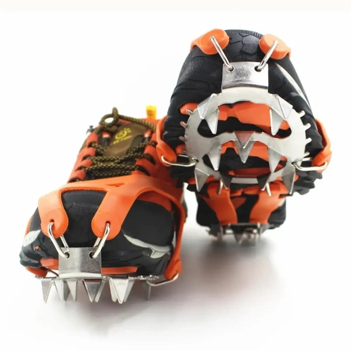 Crampon Leo Núi, 18 Răng, Để Đi Bộ Ngoài Trời Trong Mùa Đông, Đi Bộ Đường Dài Trên Băng, Câu Cá Trên Băng, Giày Đi Tuyết, Giày Chống Trượt, Làm Bằng Thép Mangan, Bao Gồm Vỏ Giày