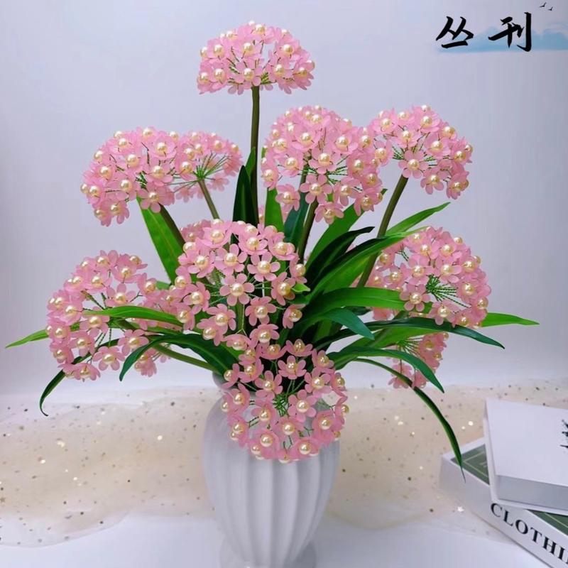  Set vật liệu tự làm 12 bông hoa cẩm tú cầu DIY trang trí đẹp hoa decor quà tặng handmade cánh hoa abs 6 cánh S0334 