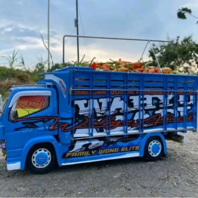 promo miniatur truck oleng full variasi lampu dan terpal