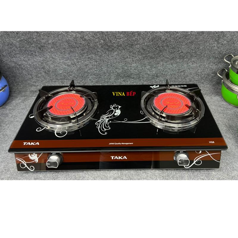 Bếp Gas Hồng Ngoại Taka HG8 (2 Vòng lửa nhiệt) Chính hãng