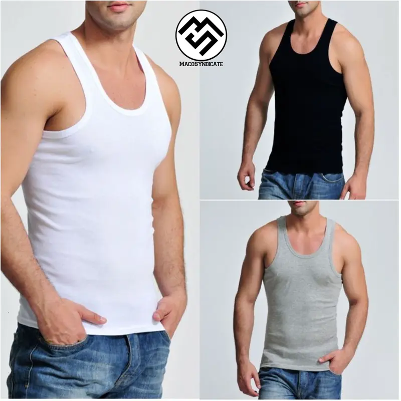 PAKET ISI 3 PCS kaos singlet cowok premium Katun rib Pria keren 6