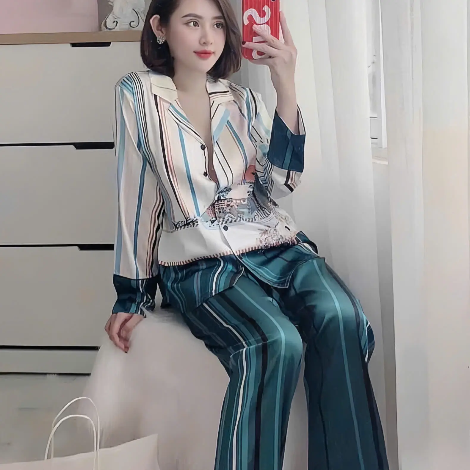 Đồ Bộ Pijama T&P Lụa Latin Cao Cấp Mềm Mượt Siêu Mát Thoáng Nhẹ