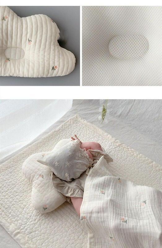 Product Introduction of Baby Pillows Cute Cartoon Bear Olive Korean Embroidered Cotton Breathable Infant Pillow 5