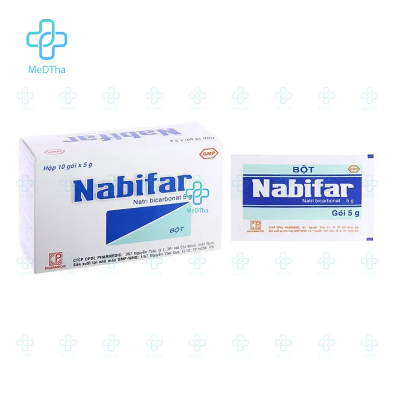 Nabifar 5g Muối Rửa Vệ Sinh - Vệ Sinh Phụ Khoa, Khử Mùi Hôi, Hôi Nách Nhà Thuốc MedTha (10 Gói x 5G) [Chính Hãng] Trà 7