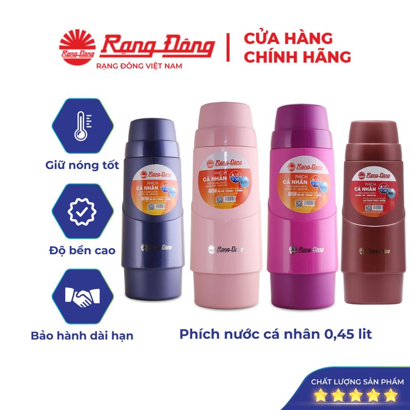 Phích nước mini Rạng Đông bình giữ nhiệt đựng nước nóng cầm tay 450ml Model RD 04528 N2
