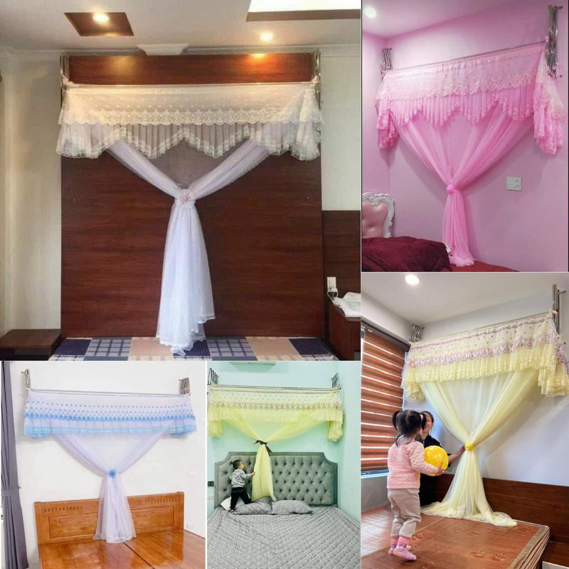 (TRỌN BỘ) Màn Khung Xếp Gọn , TIẾN ĐẠT Bảo Hành KHUNG 12 Tháng, Tặng Kèm Vít Nở , Nơ Buộc, Vải Tuyn Cao Cấp, KHUNG CHẮC CHẮN 3