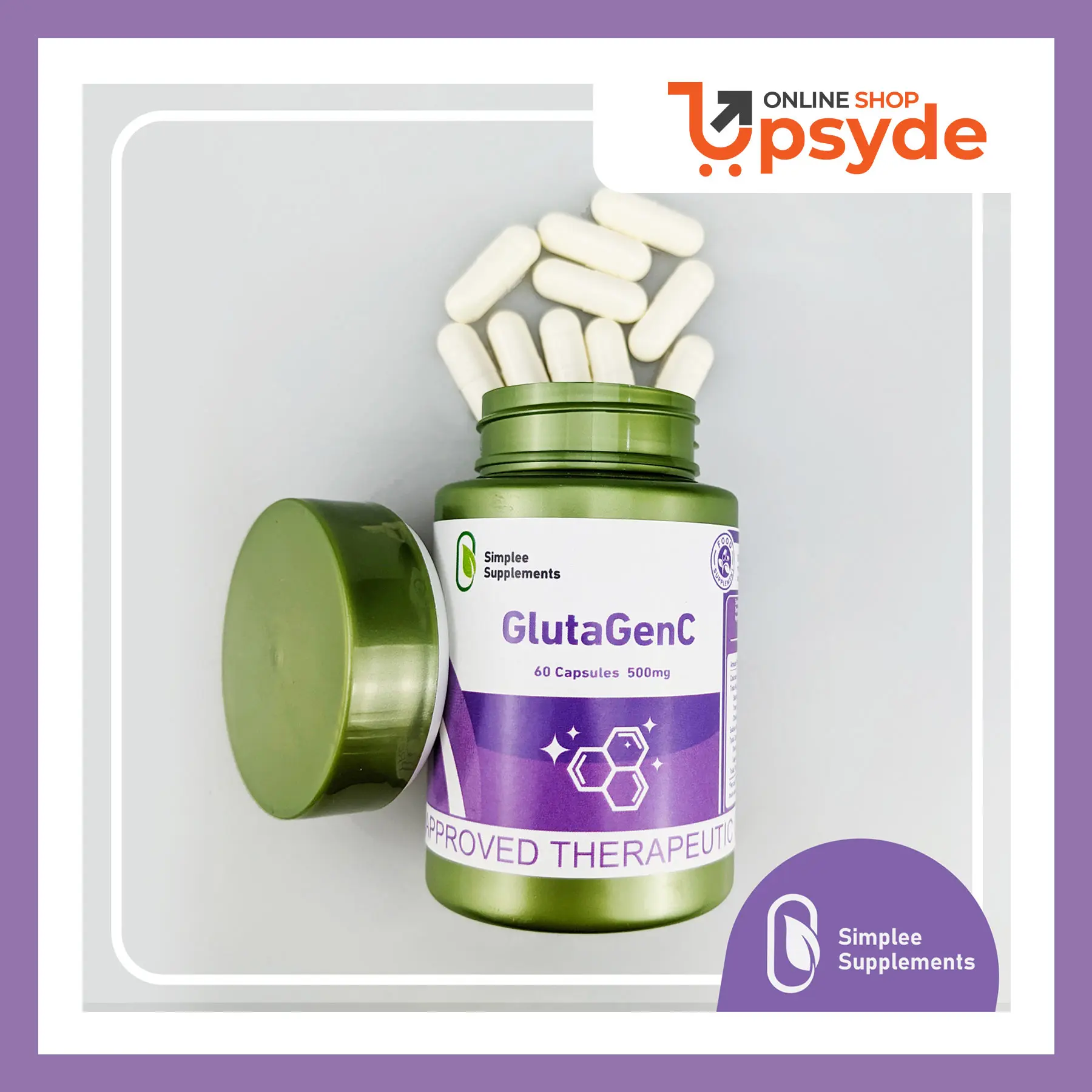 Simplee GlutaGenC Whitening Capsule Supplements FDA Approved | 500mg | 60 Capsules Combines Glutathione, Vitamin C, Simplee GlutaGenC Whitening Capsule Supplements FDA Approved | 500mg | 60 Capsules Combines Glutathione, Vitamin C,