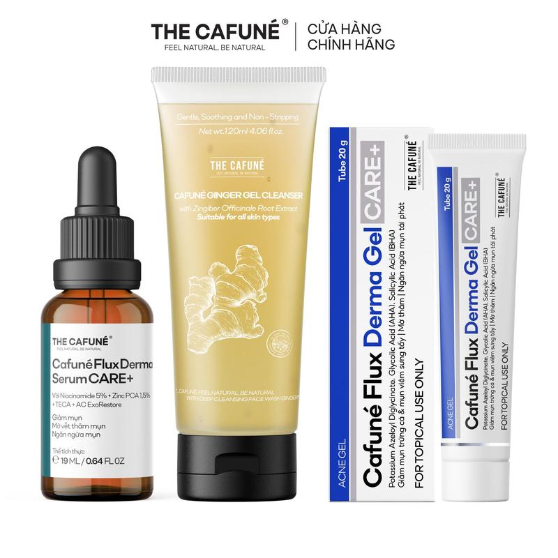Combo Serum Mụn, Sữa Rửa Mặt, Gel Chấm Mụn The Cafuné Dành Cho Da Mụn 120gram Skincare Chăm Sóc Da Làm Đẹp Da