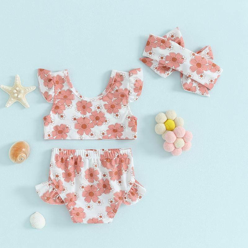 Product Introduction of Toddler Girls Three Piece Swimsuits Fly Sleeve Bikini Set Beachwear Summer Bathing Suits,Cute,Soft,Comfortable,Fitted,High-quality,Fashion,Elastic,Daily Wear,6-24 Months,2-3 Years 41
