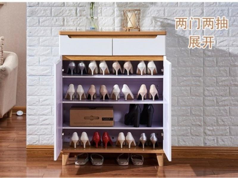 Product Introduction of 【SG Sales】Door shoe cabinet  Nordic solid wood simple modern hall cabinet  partition cabinet  storage cabinet hanger coat cabinet 12