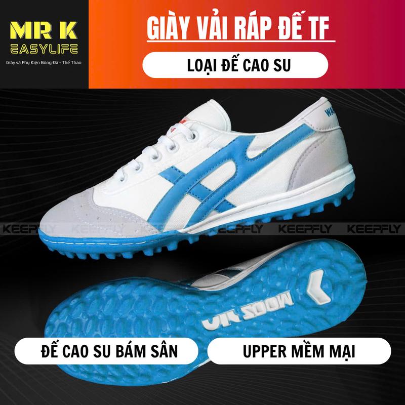 [Lùi 1 size] Giày Đá Bóng nam vải ráp đế TF, khâu đế, tặng kèm tất + dây phối màu, Sport, Đá Banh, sneaker, giày thể thao, tập thể dục, Sneaker, Chống Trơn Trượt