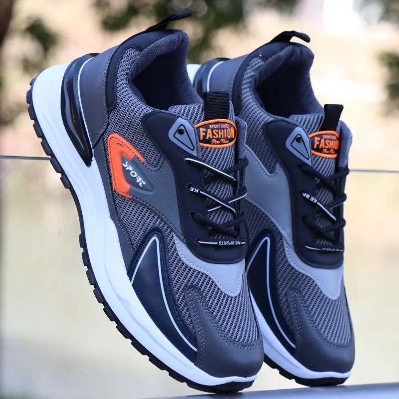 Men's Running Shoes Spring New Breathable Net Cloth Casual Shoes Trendy Sneakers Live Broadcast Same Men's Shoes