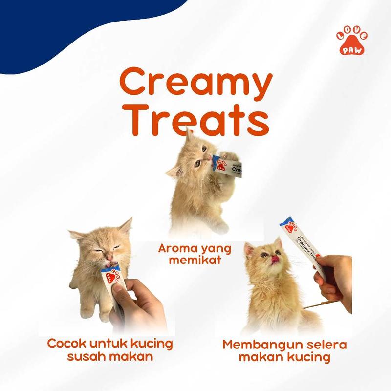 Creamy Treats 15 gr - Snack Kucing Bernutrisi - Cemilan Kucing Sehat Rasa Ayam, Tuna dan Salmon - Makanan Ringan Untuk Kucing isi 30 3