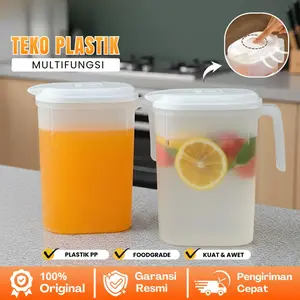 Water Jug Tempat Air Minum Jug Kulkas Serbaguna Teko Air Minum BPA Free Transparant Botol Minum Kulkas Multifungsional