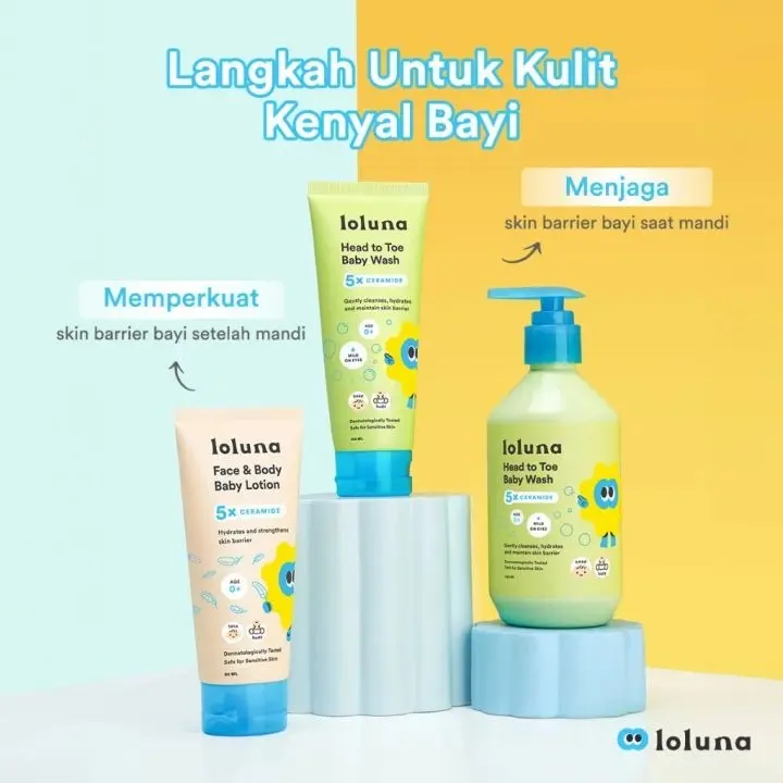 Loluna Face & Body Baby Lotion 80 ML / Krim Lotion Muka dan Badan Bayi 1
