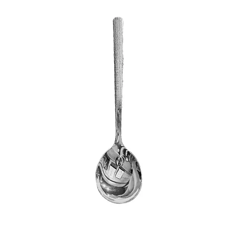 Thìa muỗng inox ăn súp màu bạc thiết kế tay cầm dài kiểu dáng hàn quốc 19.8cm 6