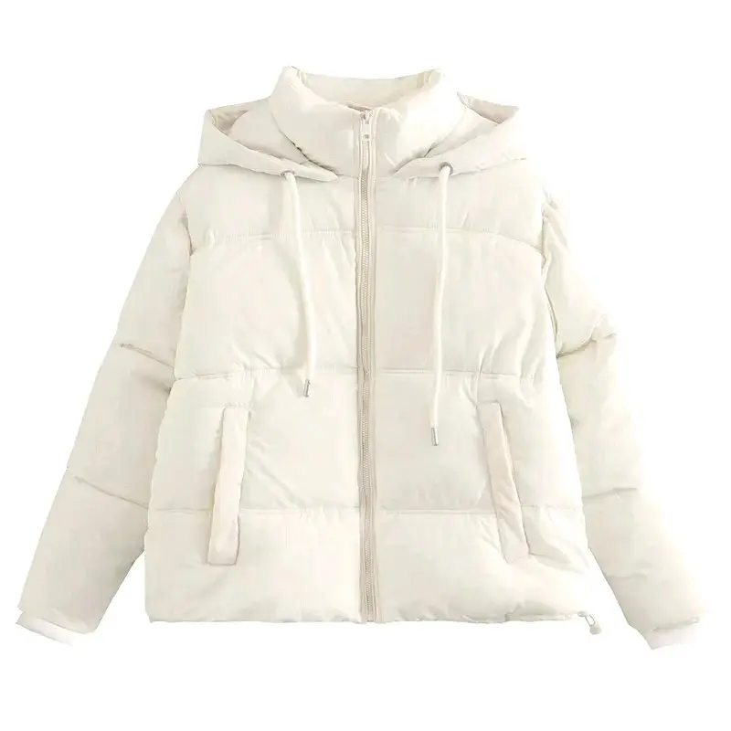 Jaket Puffer Crop Wanita Soft Parasut Waterproof Jaket Winter Crop Wanita  Jaket gelambung  Musim Dingin Panjang Nyaman 1