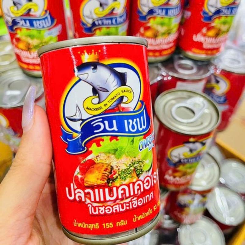 Lốc 10 lon cá mòi Thái Lan cá hộp sốt cà chua cá hộp nắp giật tiện lợi 155g giao cá ngẫu nhiên tinphucfood