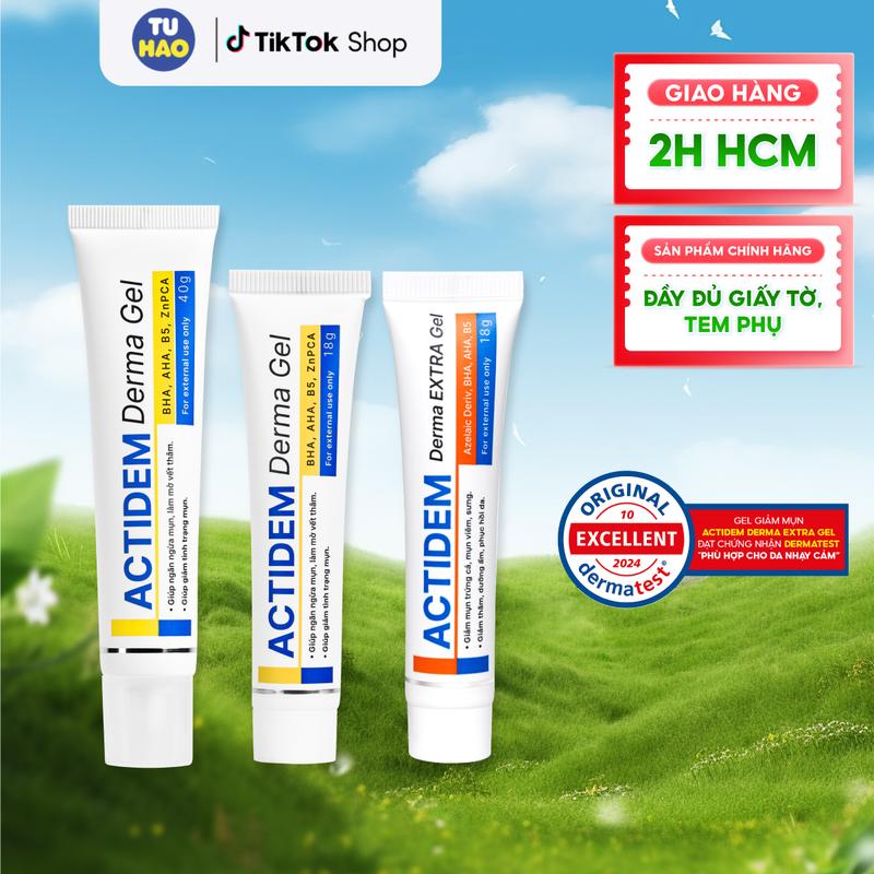 [QUÀ TẶNG KHI MUA TỪ 2 TUÝP] GEL MỤN ACTIDEM DERMA GEL / EXTRA GEL MỤN MỜ THÂM 18 / 40 GRAM Skincare