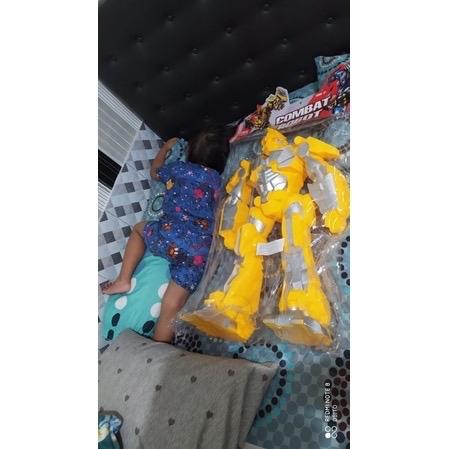 BEST SELLER robot transformer SUPER JUMBO bumblebee optimus prime setinggi anak nyala dan suara 80cm 0