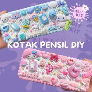 Kit Kotak Pensil DIY / DIY Deco Cream Kit / DIY Pencilcase / DIY Kotak Pensil / Cream Glue Set / Tempat Pensil Menghias / DIY Kit Kotak Pensil / Deco Cream Clay Pencil Box